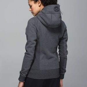 Gently Used Lululemon Scuba Full-Zip Sweatshirt with Hood in Gray, Size 10